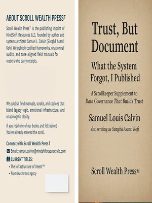 cover image of Trust, But Document